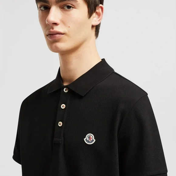 NEW Moncler Logo Patch Cotton Polo Shirt - Picture 5 of 14